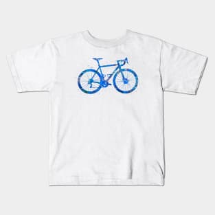 Road bike watercolor blue Kids T-Shirt